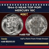 1944-d Mercury Dime Near Top Pop! 10c ms68 FSB SEGS