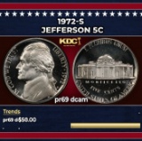 1972-s Proof Jefferson Nickel 5c pr69 dcam SEGS