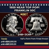 1959 Proof Franklin Half Dollar Near Top Pop! 50c pr68+ DCAM SEGS