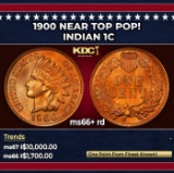 1900 Indian Cent Near Top Pop! 1c ms66+ rd SEGS