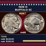 1929-d Buffalo Nickel 5c ms66 SEGS