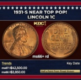 1931-s Lincoln Cent Near Top Pop! 1c ms66+ rd SEGS