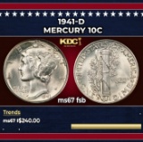 1941-d Mercury Dime 10c ms67 fsb SEGS