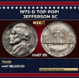 1973-d Jefferson Nickel TOP POP! 5c ms67 5fs SEGS