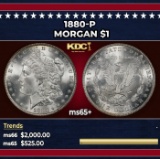 1880-p Morgan Dollar $1 Grades ms65+