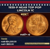 1939-p Lincoln Cent Near Top Pop 1c ms67+ rd SEGS