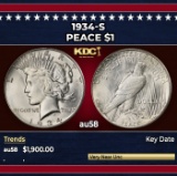 1934-s Peace Dollar $1 au58 SEGS