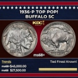 1936-p Buffalo Nickel TOP POP! 5c ms68+ SEGS
