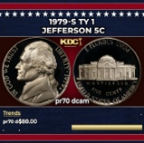 1979-s Ty 1 Proof Jefferson Nickel 5c pr70 dcam SEGS