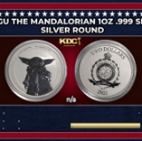 2021  Star Wars Baby Yoda Grogu The Mandalorian 1oz .999 Silver $2  Niue Commerative Coin Grades Ung