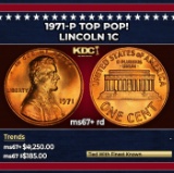 1971-p Lincoln Cent TOP POP! 1c ms67+ rd SEGS