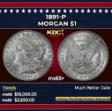 1891-p Morgan Dollar $1 ms65+ SEGS