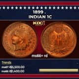 1899 Indian Cent . 1c ms66+ rd SEGS