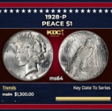 1928-p Peace Dollar $1 ms64 SEGS