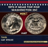 1972-p Washington Quarter Near Top Pop 25c ms67 SEGS