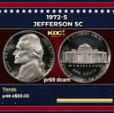 1972-s Proof Jefferson Nickel 5c pr69 dcam SEGS