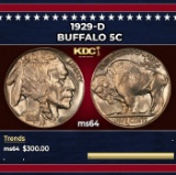 1929-d Buffalo Nickel 5c Grades ms64
