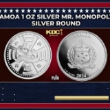 2024 Samoa 1 oz Silver Mr. Monopoly Coin