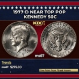 1977-d Kennedy Half Dollar Near Top Pop 50c ms67 SEGS