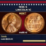 1935-s Lincoln Cent 1c Grades ms66 rd