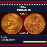1904 Indian Cent . 1c ms66 rd SEGS