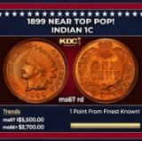 1899 Indian Cent Near Top Pop! 1c ms67 rd SEGS