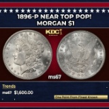 1896-p Morgan Dollar Near Top Pop! $1 ms67 SEGS