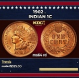 1902 Indian Cent . 1c Grades ms64 rd