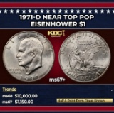 1971-d Eisenhower Dollar Near Top Pop $1 ms67+ SEGS