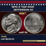 1972-p Jefferson Nickel TOP POP! 5c ms67 5fs SEGS