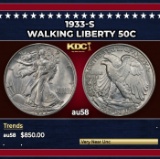 1933-s Walking Liberty Half Dollar 50c Grades au58