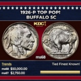 1926-p Buffalo Nickel TOP POP! 5c ms68 SEGS