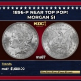 1896-p Morgan Dollar Near Top Pop! $1 ms67 SEGS