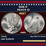 1928-p Peace Dollar $1 ms64 SEGS