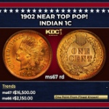 1902 Indian Cent Near Top Pop! 1c ms67 rd SEGS