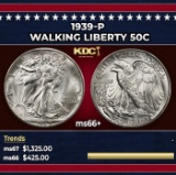 1939-p Walking Liberty Half Dollar 50c ms66+ SEGS