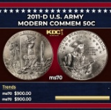 2011-d U.S. Army Modern Commem Half Dollar 50c ms70 SEGS