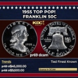 1955 Proof Franklin Half Dollar TOP POP! 50c pr69 dcam SEGS