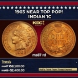 1903 Indian Cent Near Top Pop! 1c ms67 rd SEGS