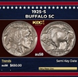 1925-s Buffalo Nickel 5c Grades au58