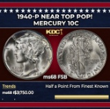 1940-p Mercury Dime Near Top Pop! 10c ms68 FSB SEGS