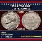 1978-p Jefferson Nickel TOP POP! 5c ms67 5fs SEGS