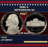 1985-s Proof Jefferson Nickel 5c pr70 dcam SEGS