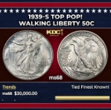 1939-s Walking Liberty Half Dollar TOP POP! 50c ms68 SEGS