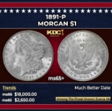 1891-p Morgan Dollar $1 ms65+ SEGS