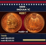 1899 Indian Cent . 1c ms66+ rd SEGS