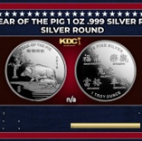 2019 Year of the Pig 1 oz .999 Silver Round