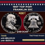 1957 Proof Franklin Half Dollar TOP POP! 50c pr69 DCAM SEGS