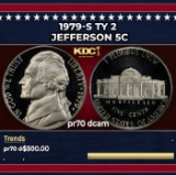 1979-s Ty 2 Proof Jefferson Nickel 5c pr70 dcam SEGS
