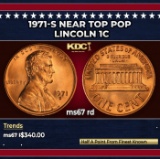 1971-s Lincoln Cent Near Top Pop 1c ms67 rd SEGS